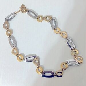 Vintage Kenneth Jay Lane (KJL) Geometric 2-Tone Necklace